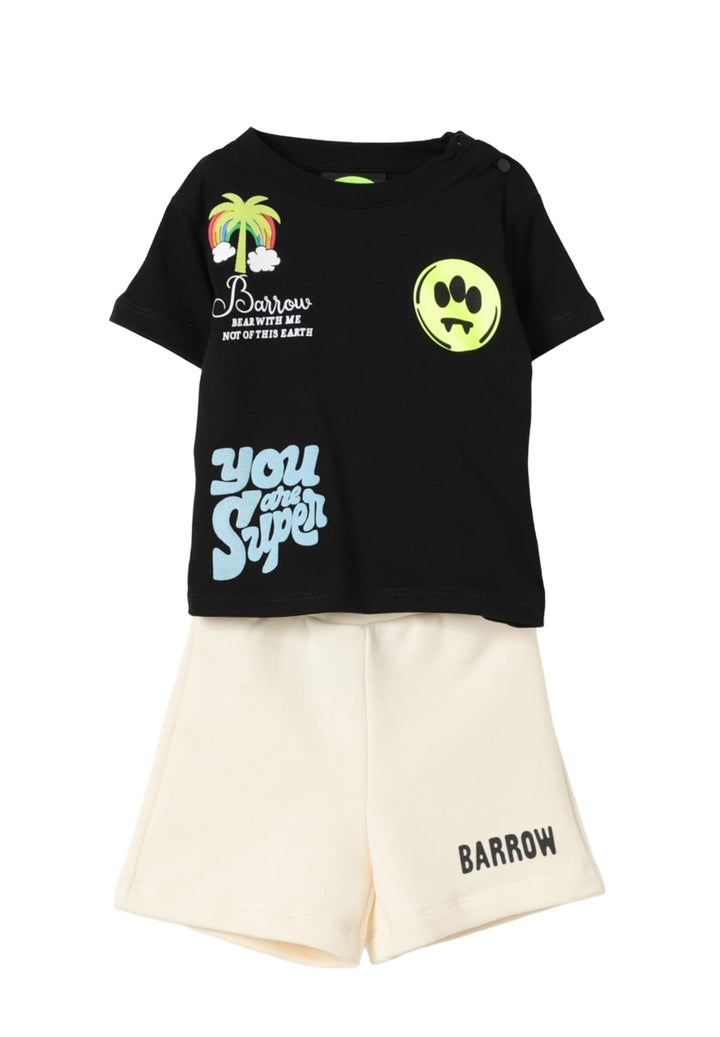 Conjunto negro y crema para recién nacido