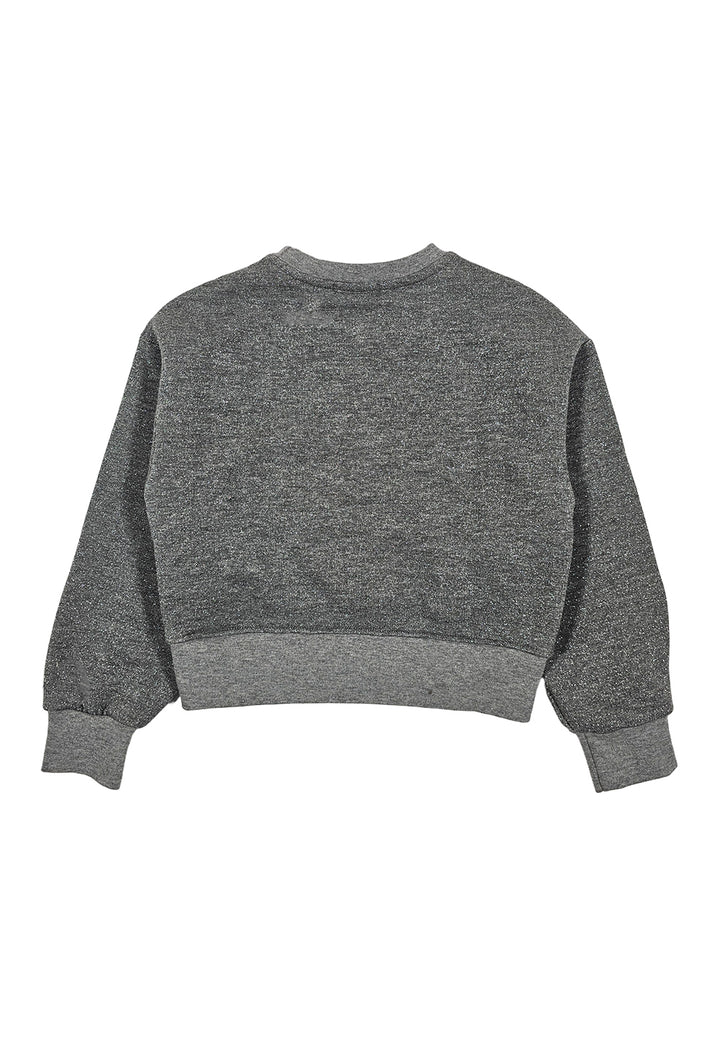 Graues Rundhals-Sweatshirt für Mädchen