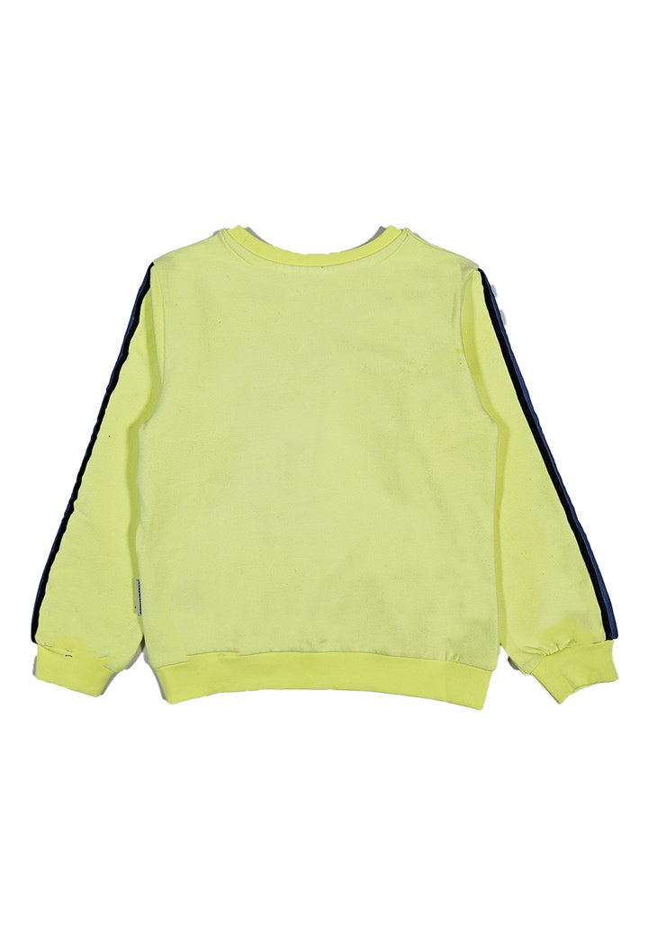 Sudadera de cuello redondo amarillo flúor para bebé