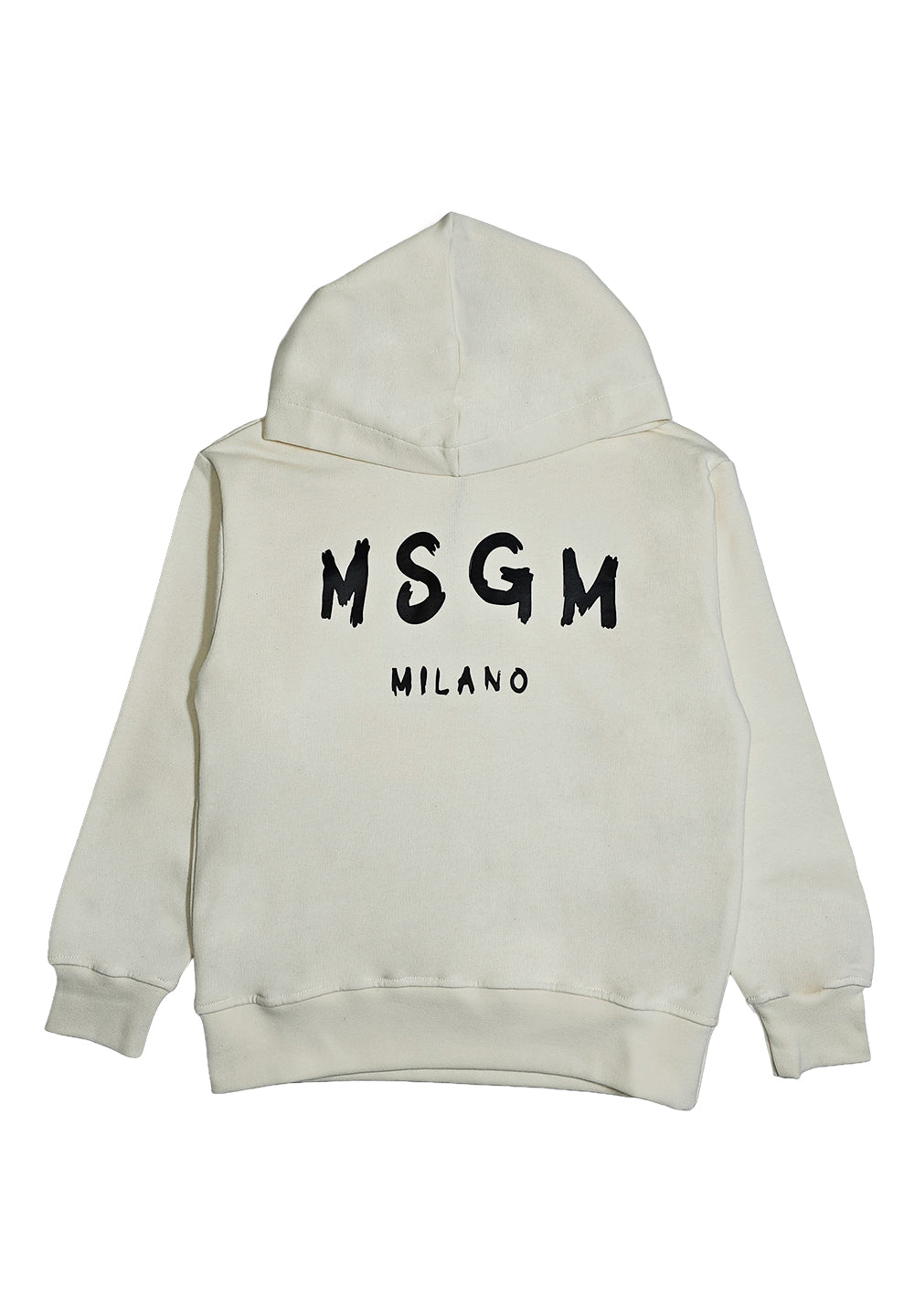 Cream-colored hooded sweatshirt for kids