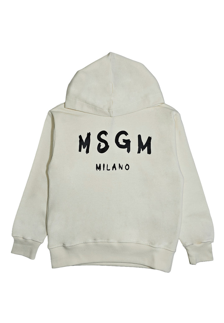 Cream-colored hooded sweatshirt for kids
