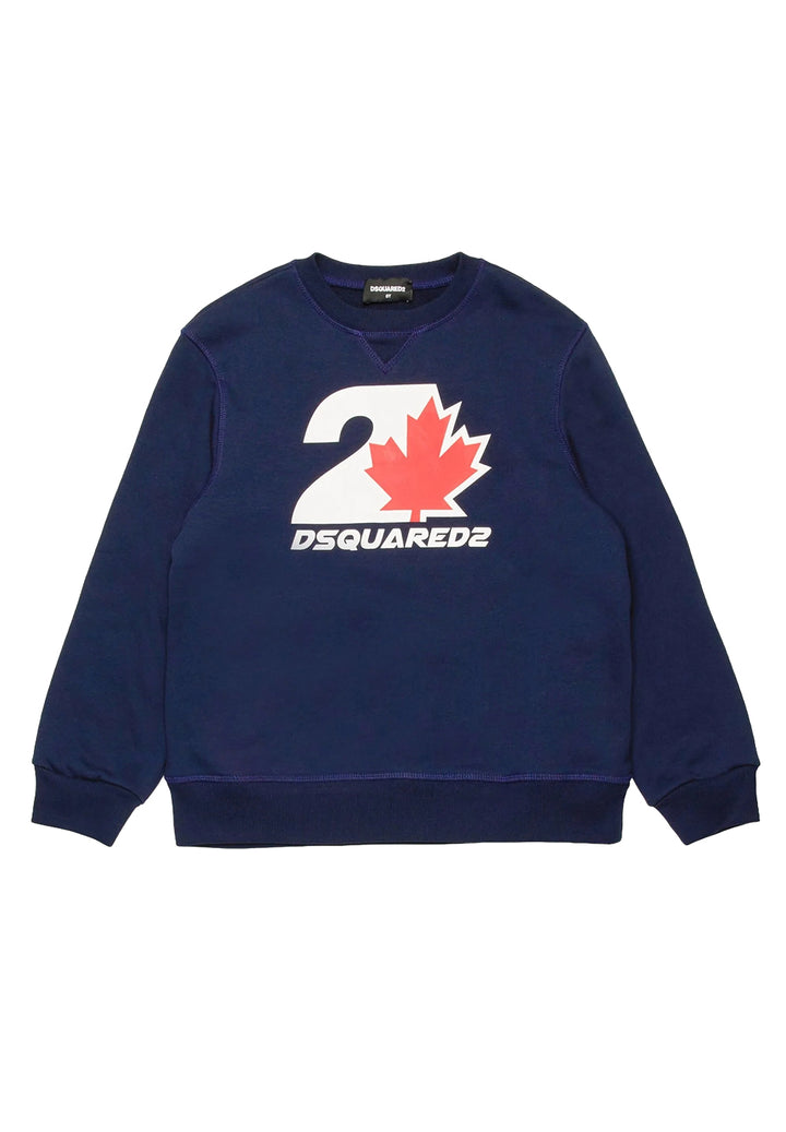 Sudadera de cuello redondo azul para niño