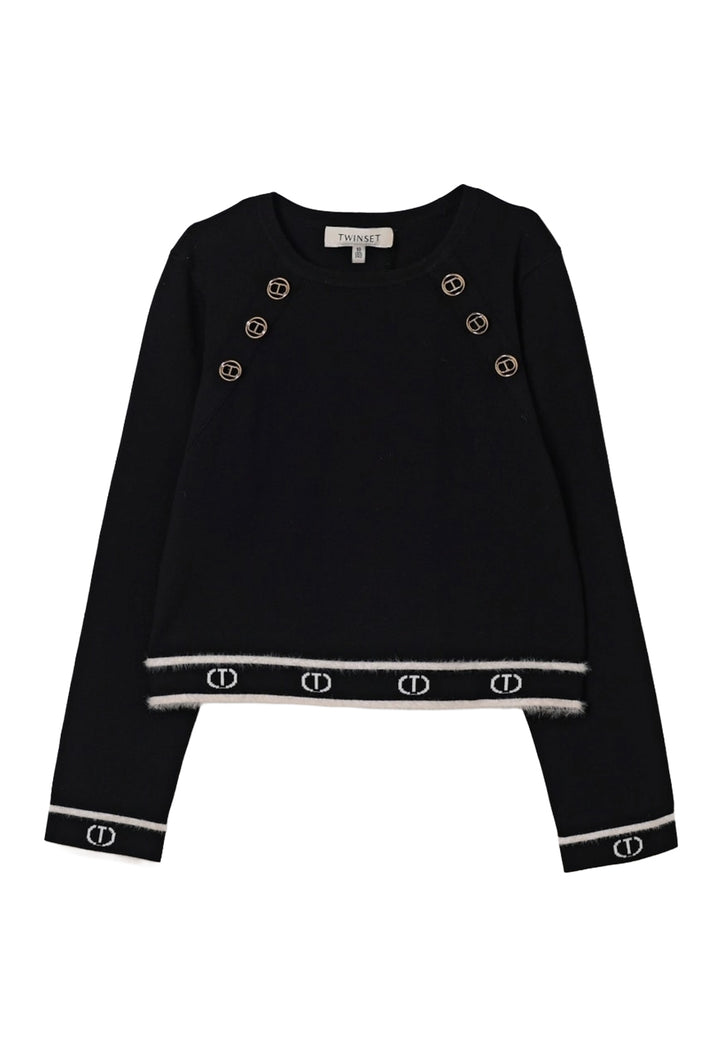 Schwarzer Pullover für Mädchen