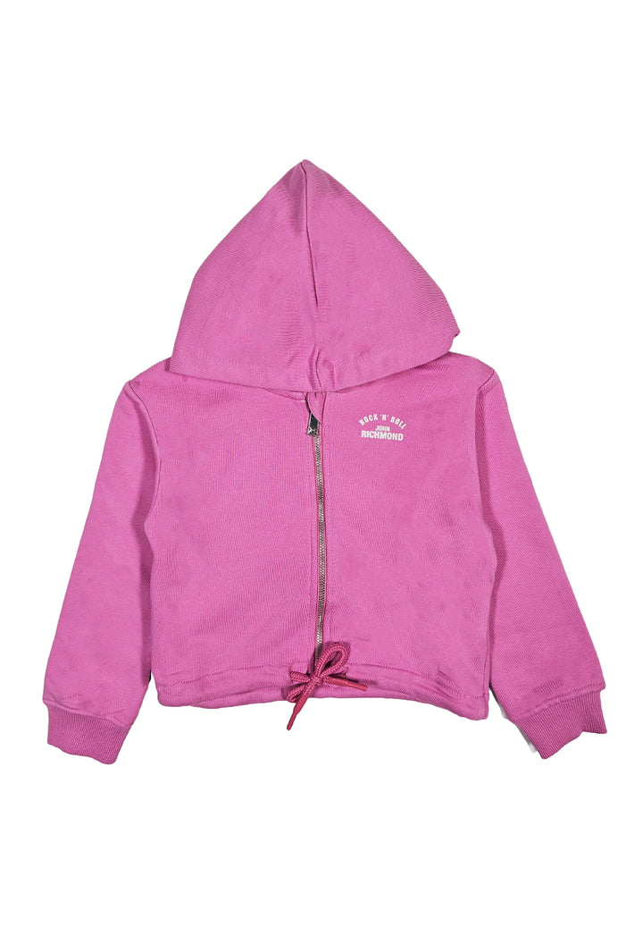 Sudadera con cremallera rosa para bebé niña