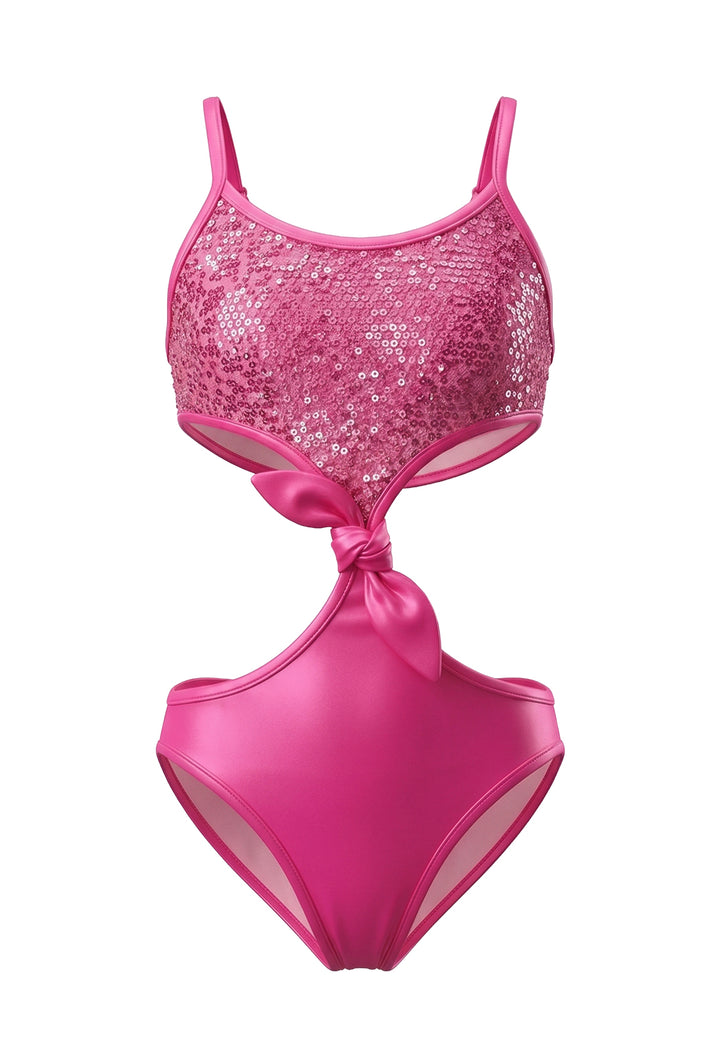 Bañador entero rosa para niña