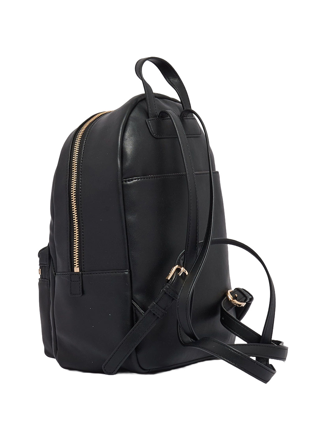 Mochila de piel sintética negra para niña