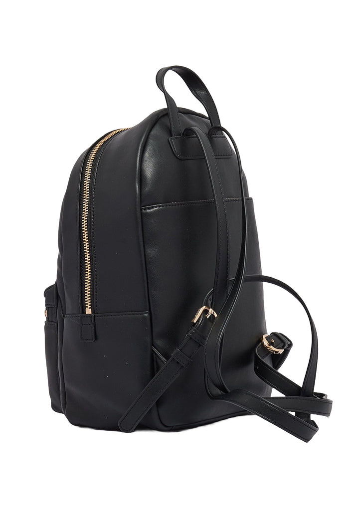 Mochila de piel sintética negra para niña