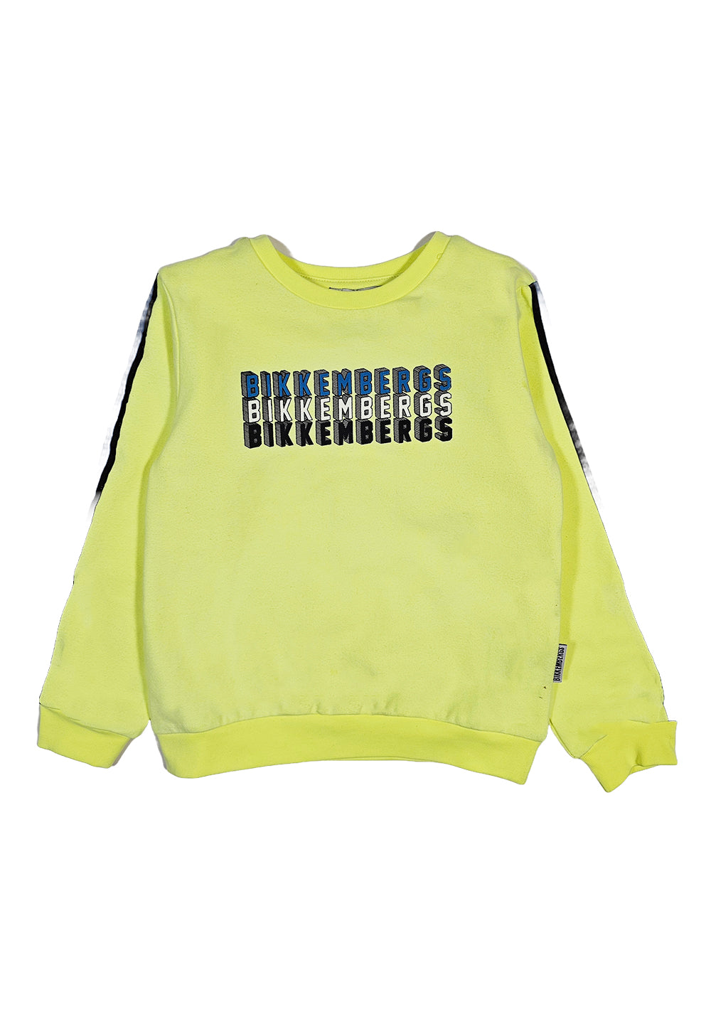 Sudadera de cuello redondo amarillo flúor para bebé