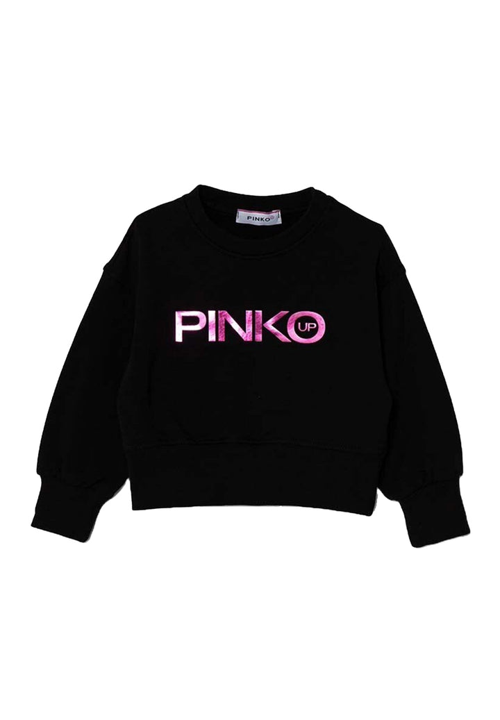 Black crewneck sweatshirt for girls