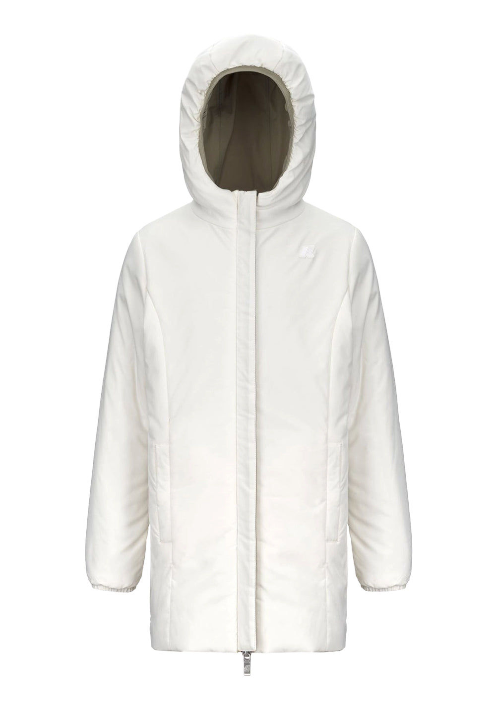 Chaqueta reversible verde y blanca para niña