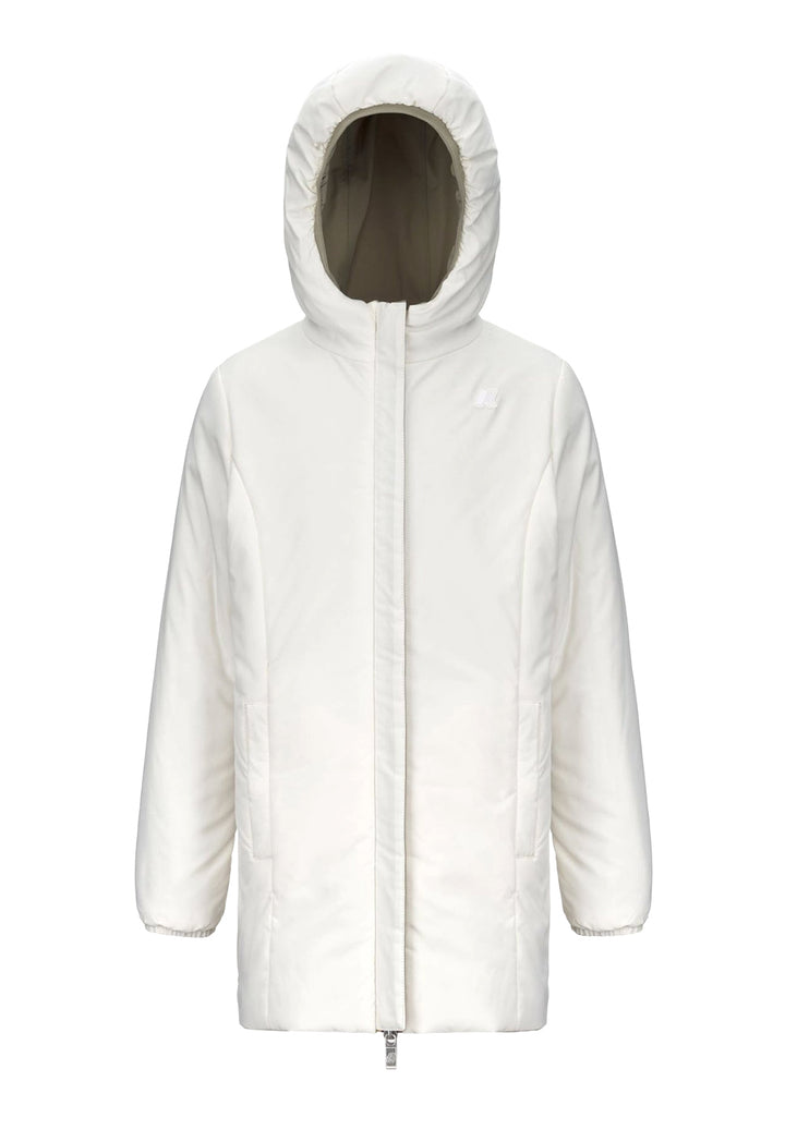 Chaqueta reversible verde y blanca para niña