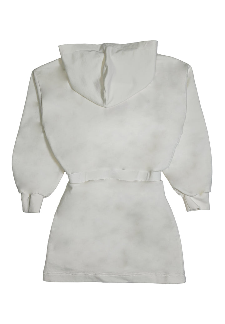 Cream hoodie dress for baby girl
