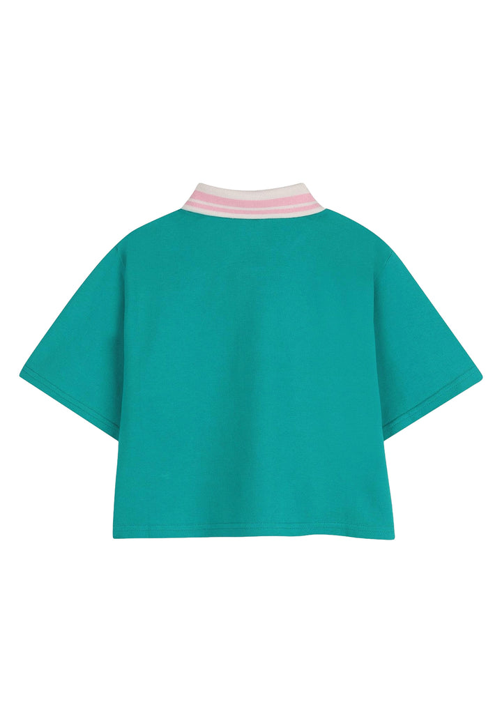 Grünes Poloshirt für Mädchen