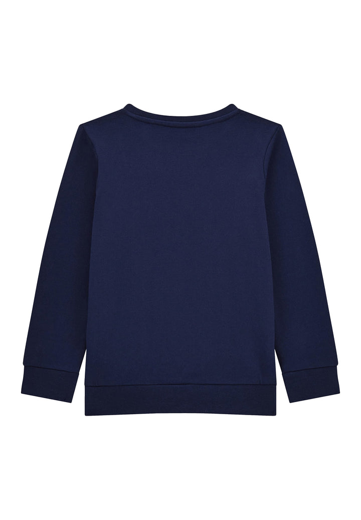 Sudadera de cuello redondo azul para recién nacido