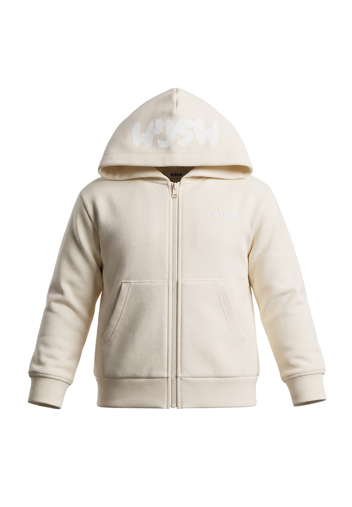 Cremefarbener Kapuzenpullover für Kinder