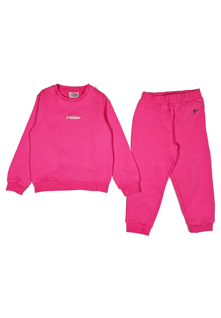 Fuchsia sweatshirt set for baby girl