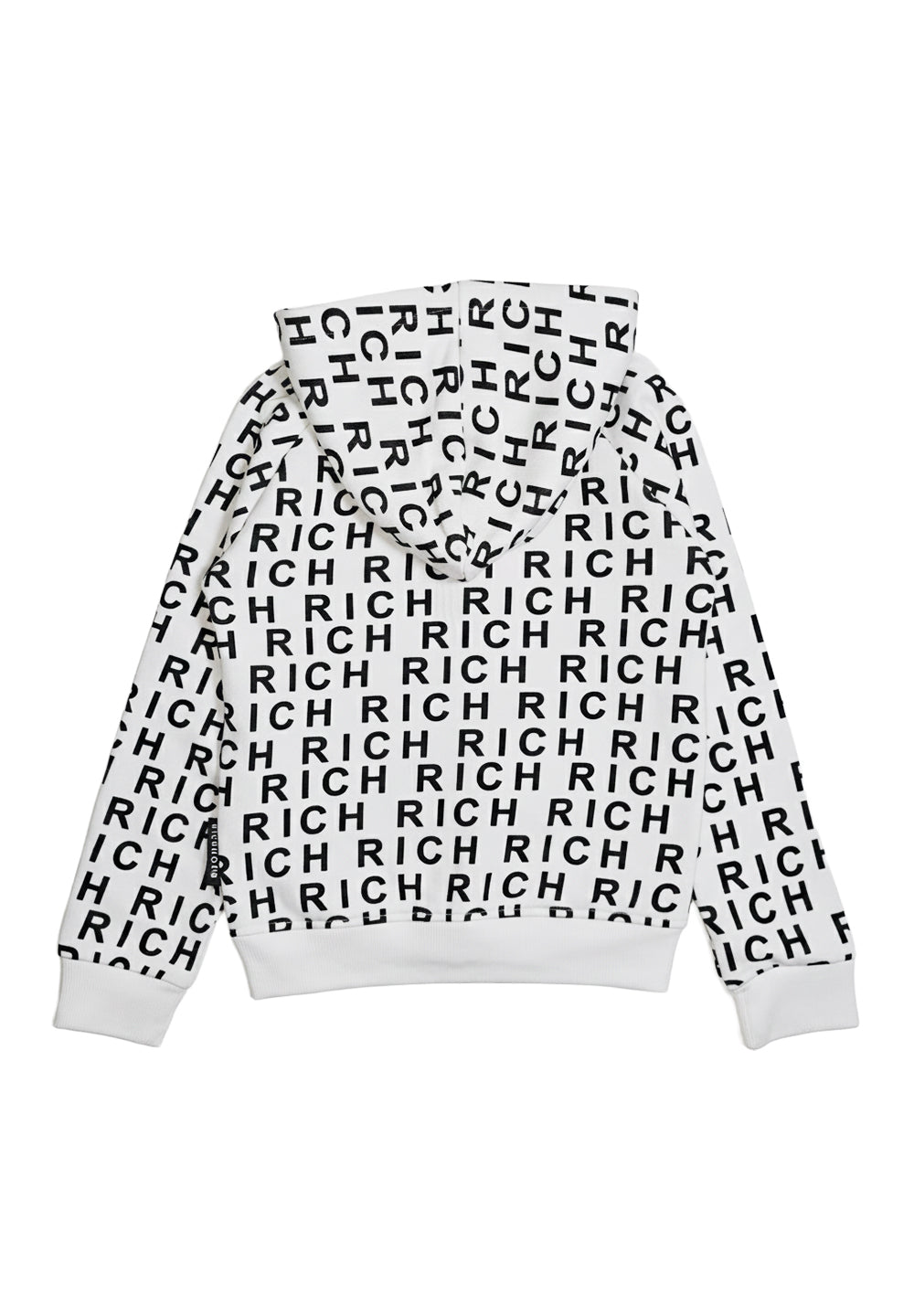 White zip-up sweatshirt for newborn