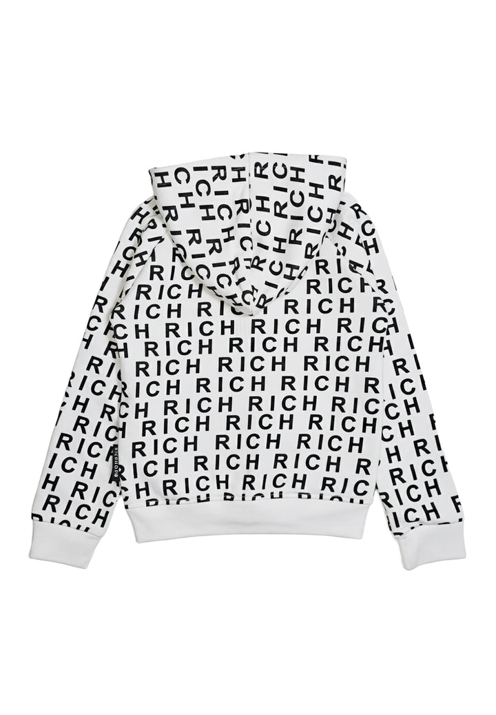 White zip-up sweatshirt for newborn