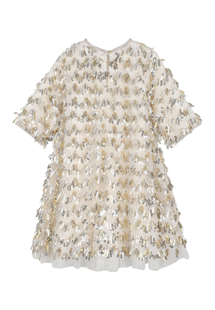 Vestido oro-plata para niña