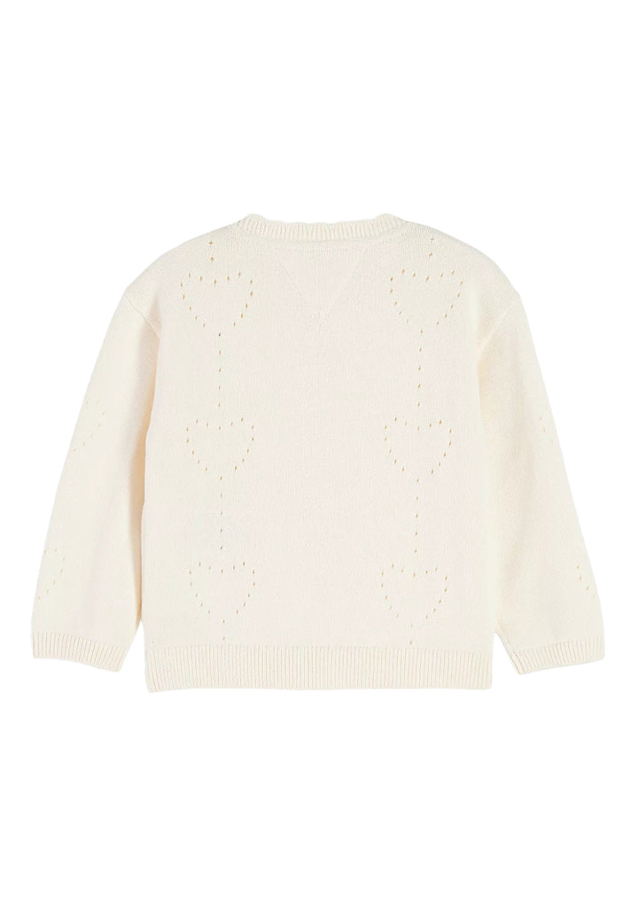 Cremefarbene Strickjacke für Neugeborene