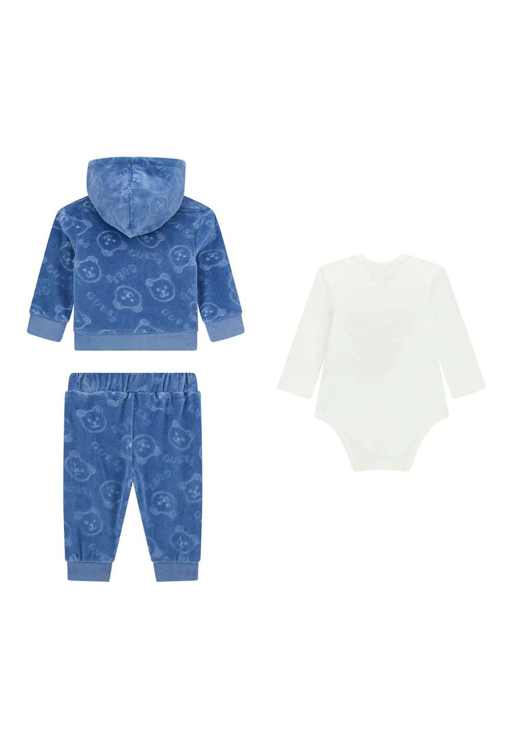 Conjunto de 3 piezas azul y blanco para recién nacido