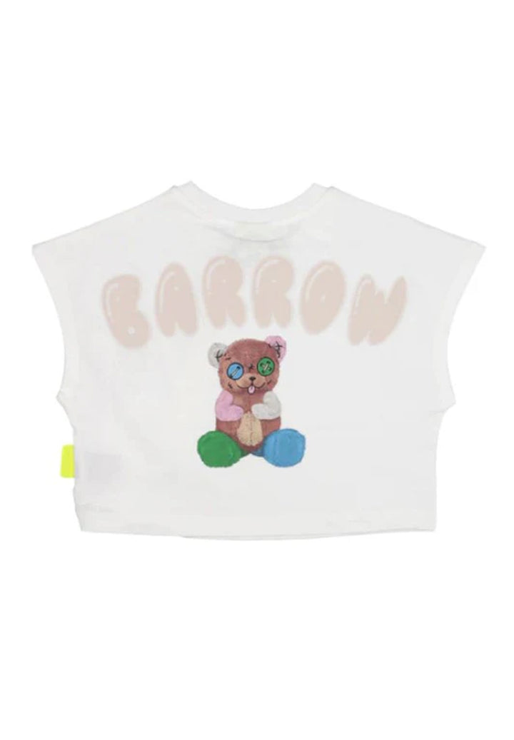 T-shirt court blanc pour fille