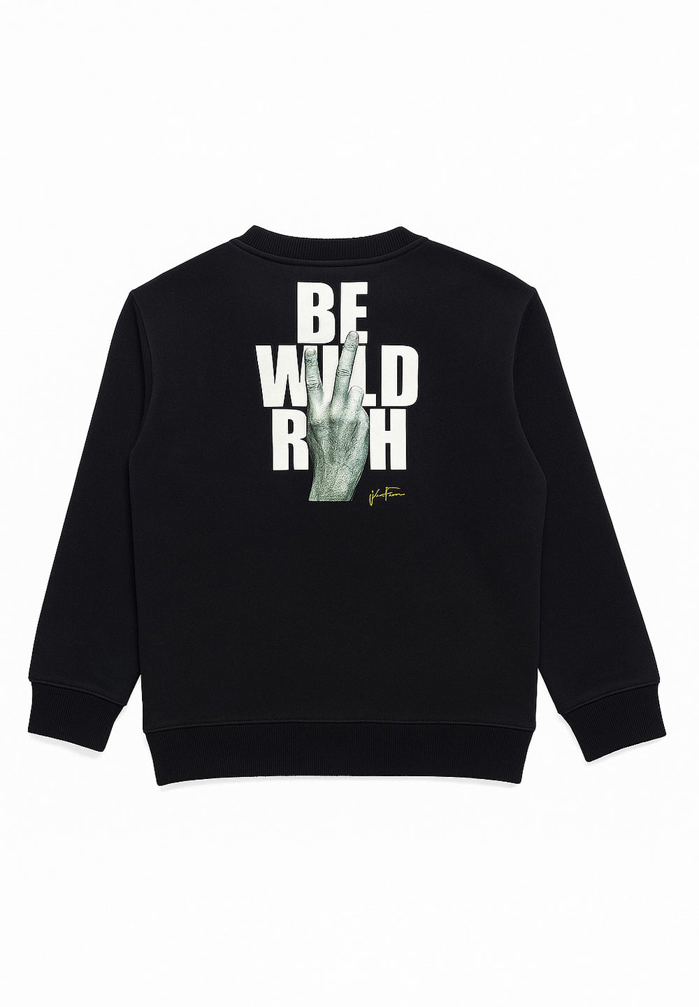Sudadera de cuello redondo negra para bebé