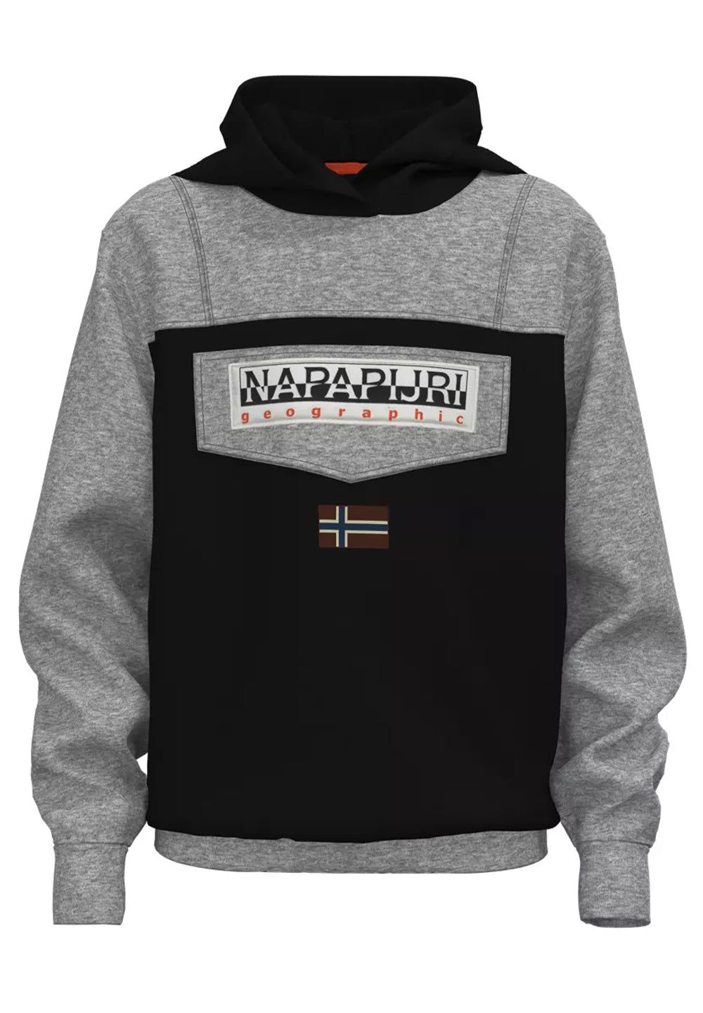Grau-schwarzer Kapuzenpullover für Jungen