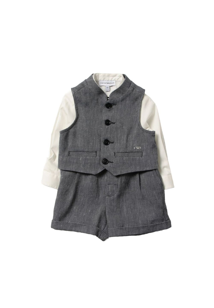 Completo grigio-bianco per neonato - Primamoda kids