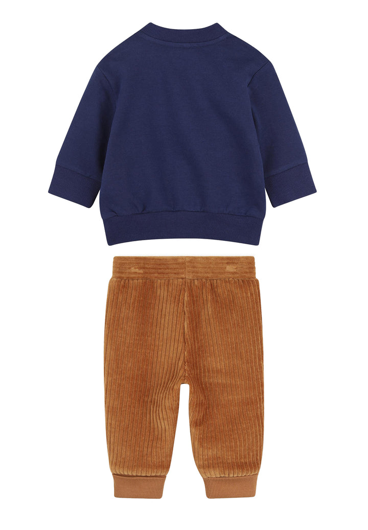 Blue and brown baby boy outfit