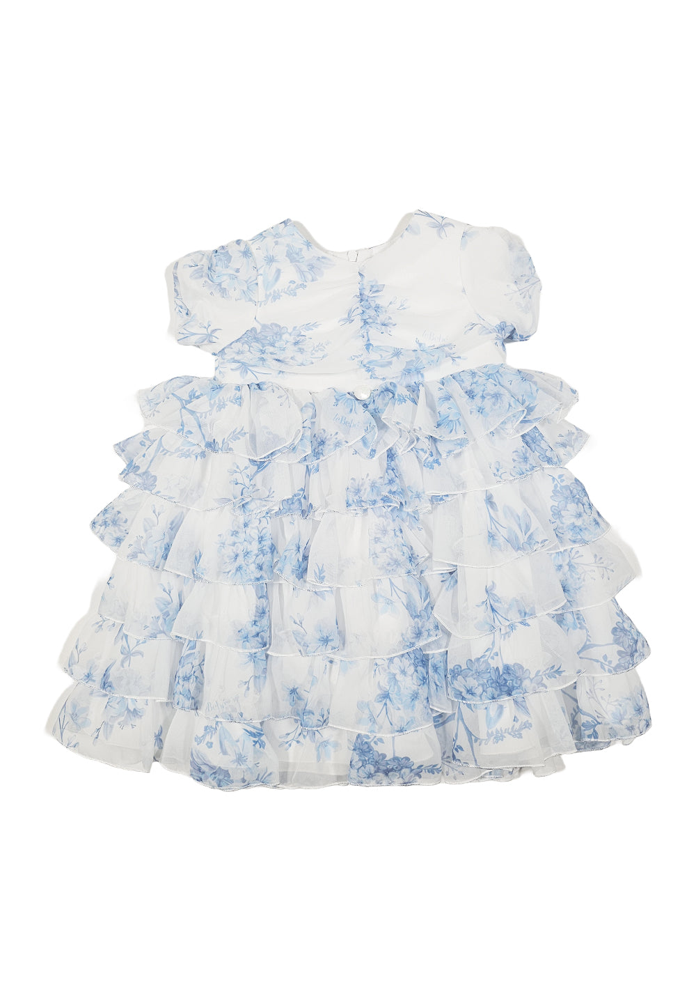 Robe blanche et bleu clair pour bébé fille nouveau-né