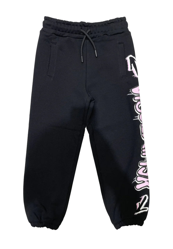 Black fleece sweatpants for girls