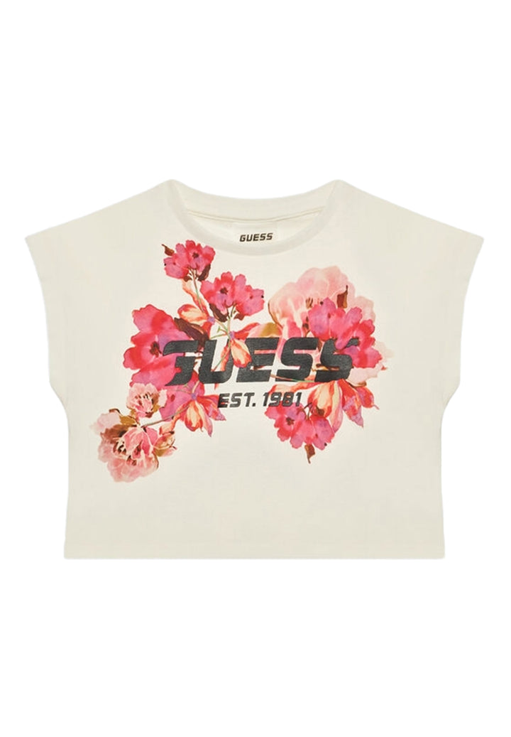 T-shirt cropped panna per bambina - Primamoda kids