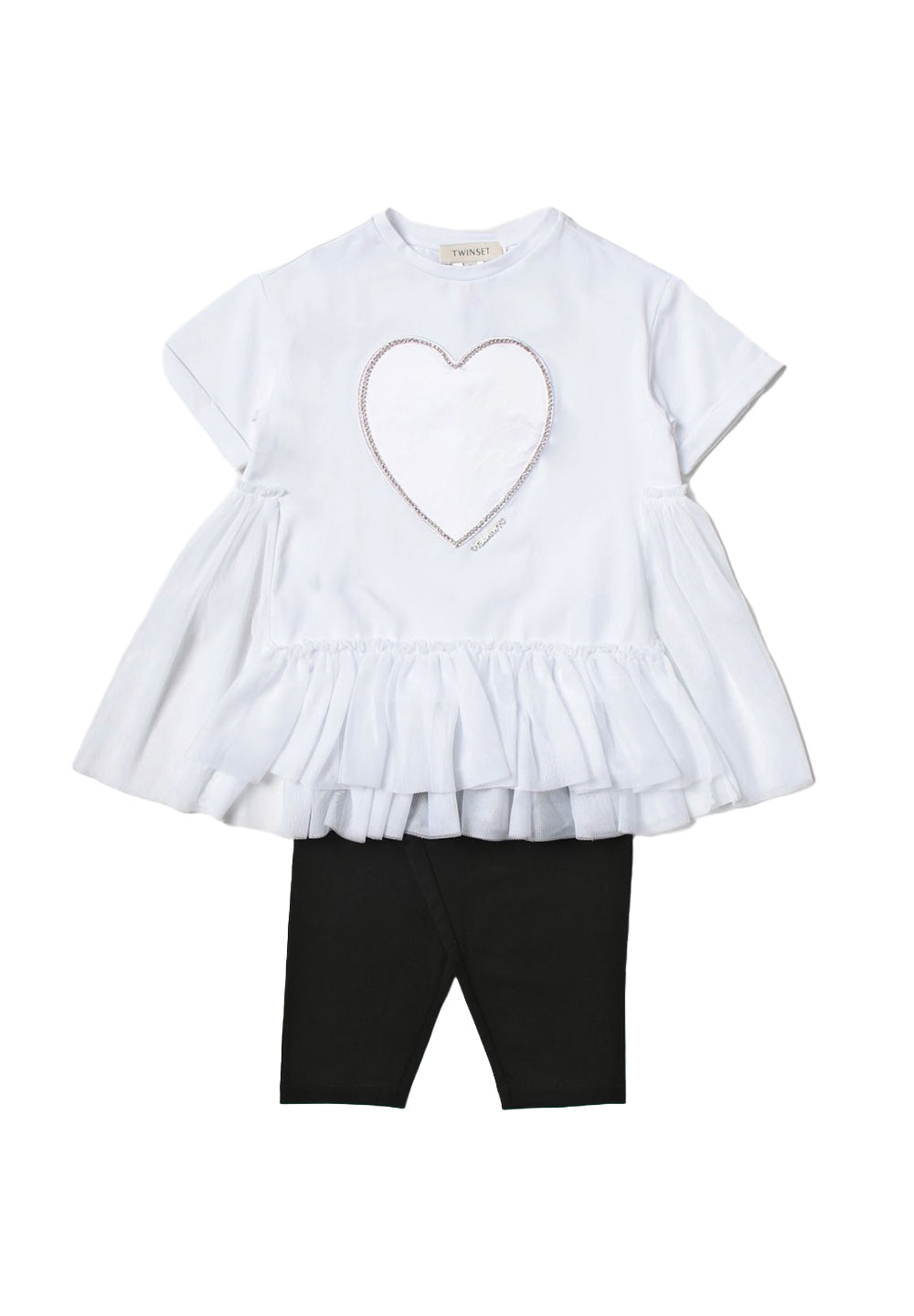 Completo bianco-nero per bambina - Primamoda kids