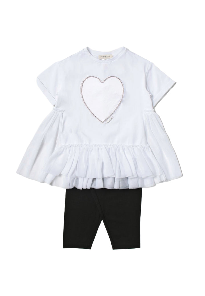 Completo bianco-nero per bambina - Primamoda kids