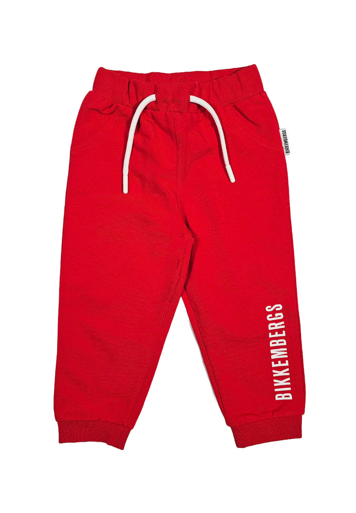 Pantalone felpa rosso per neonato - Primamoda kids