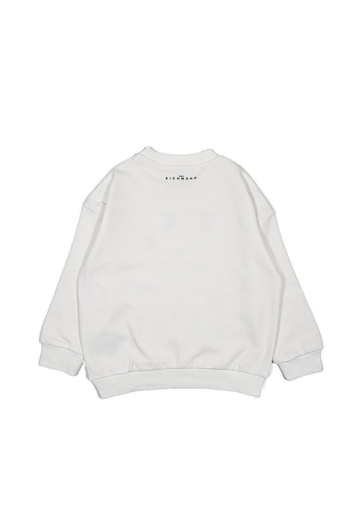 Felpa girocollo bianca per bambino - Primamoda kids