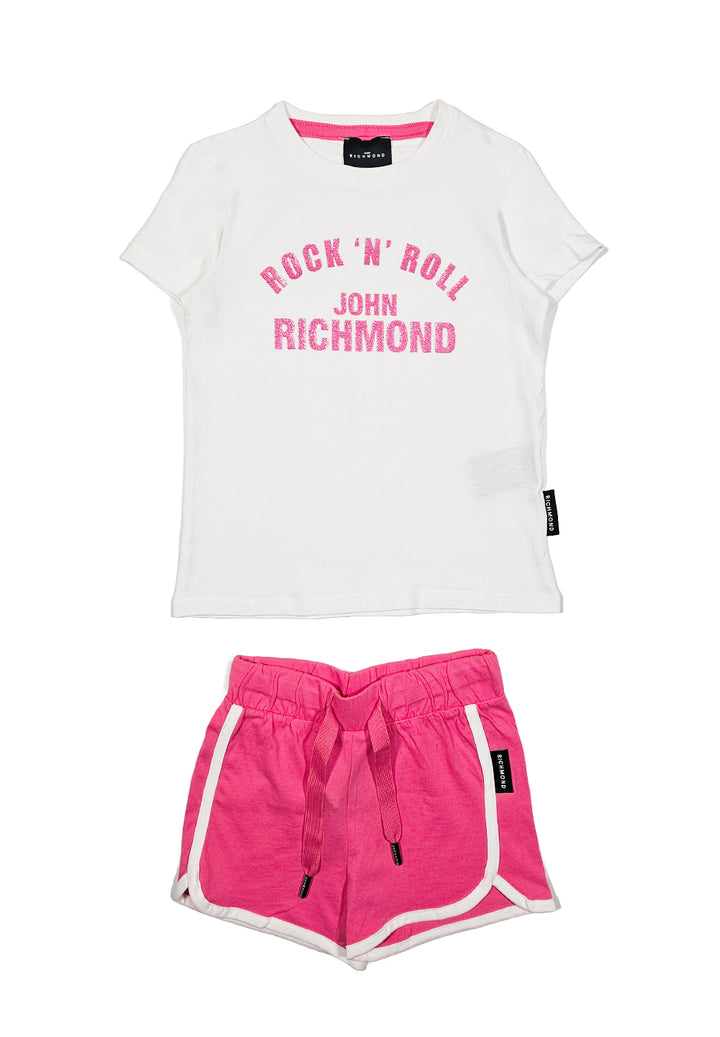 Completo bianco-rosa per bambina - Primamoda kids