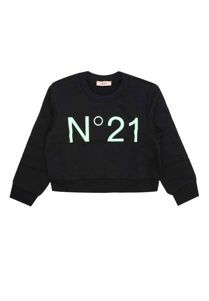 Felpa girocollo nera per bambina - Primamoda kids