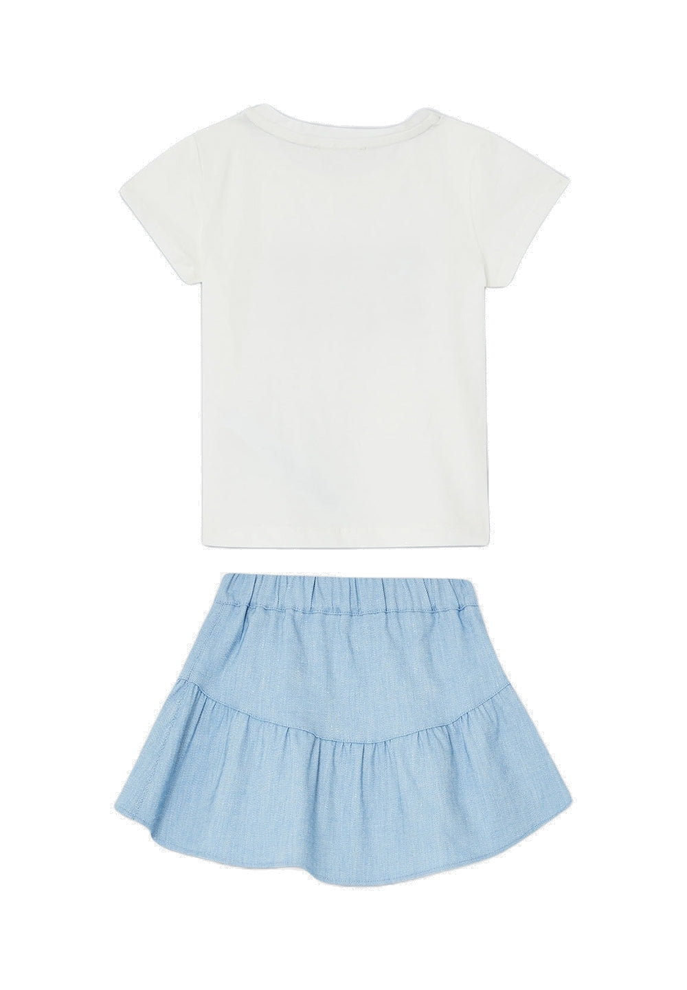 Completo bianco-celeste per bambina - Primamoda kids