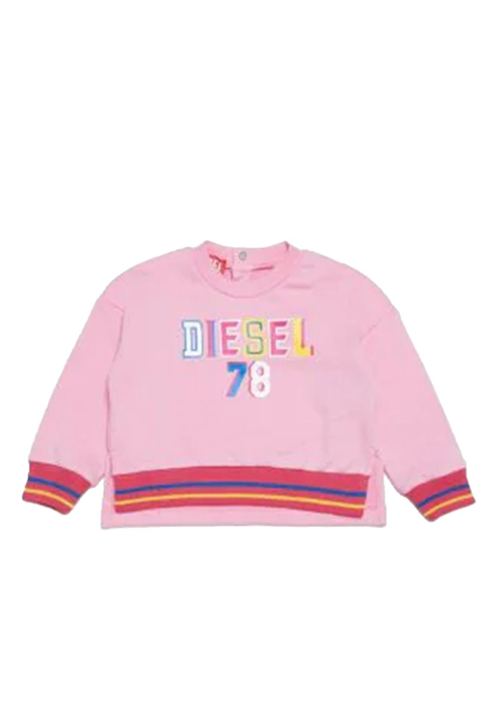 Felpa girocollo rosa per neonata - Primamoda kids