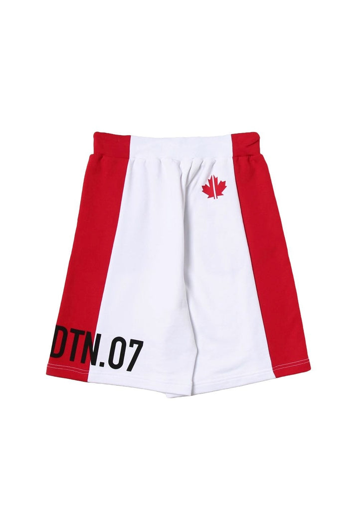 Bermuda felpa bianco-rosso per bambino - Primamoda kids