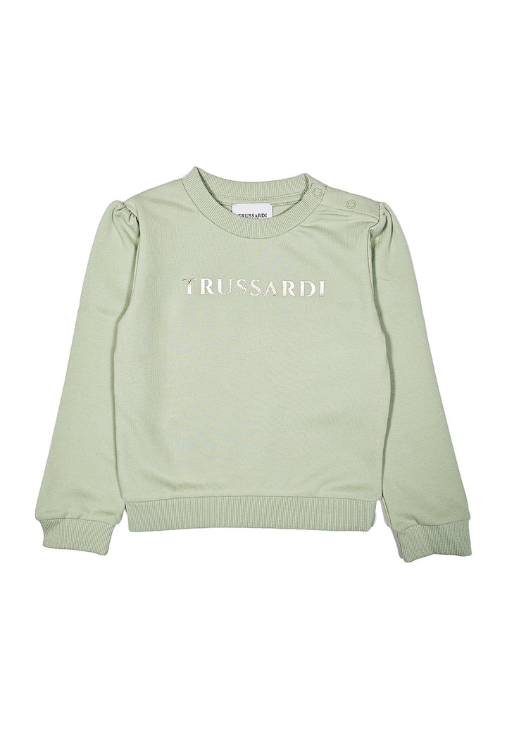Felpa girocollo verde per neonata - Primamoda kids