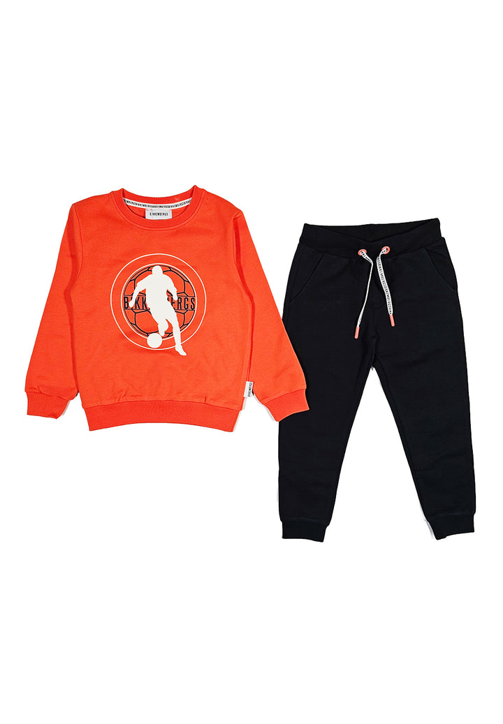 Completo felpa arancione-blu per bambino - Primamoda kids
