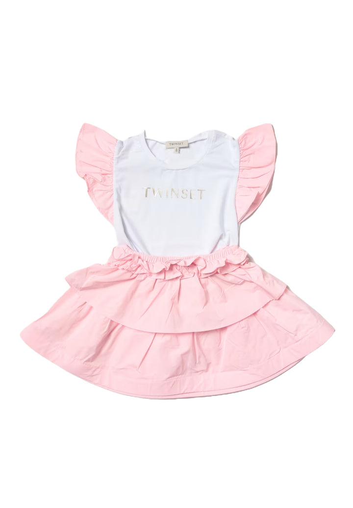 Completo bianco-rosa per bambina - Primamoda kids