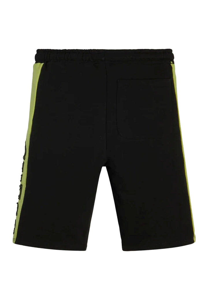 Bermuda felpa nero-verde per bambino - Primamoda kids