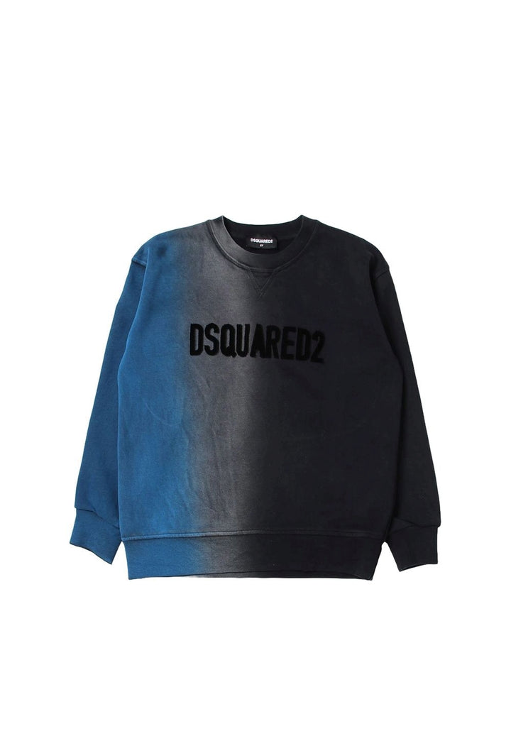 Felpa girocollo nero-blu per bambino - Primamoda kids