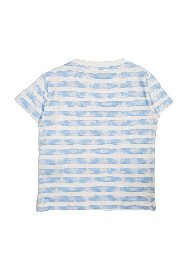 T-shirt bianco-celeste per neonato - Primamoda kids