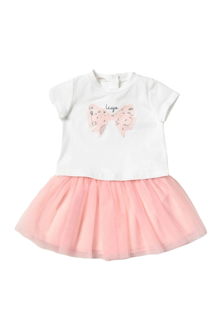 Completo bianco-rosa per neonata - Primamoda kids