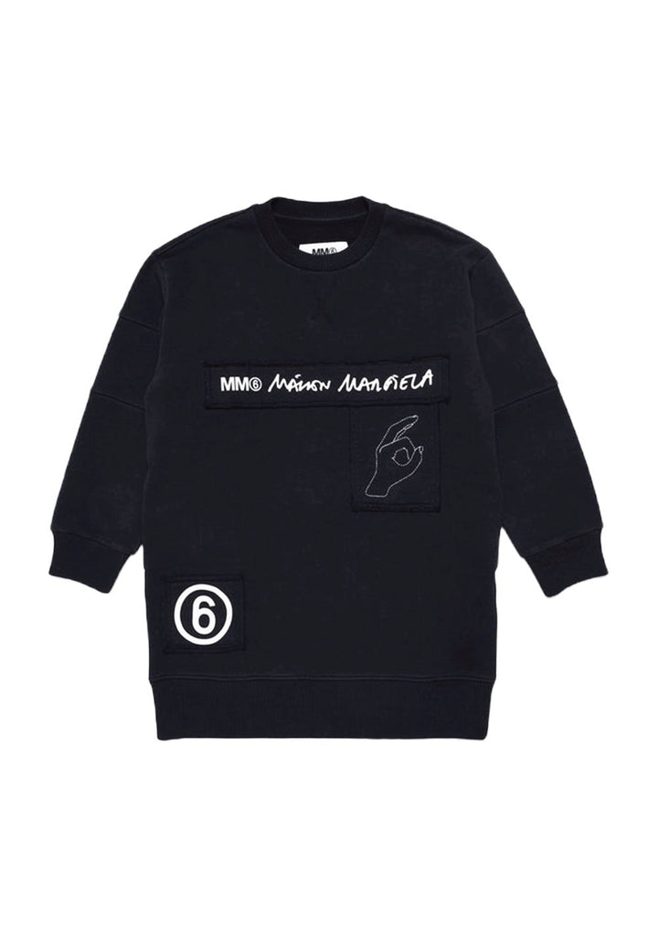Vestito felpa nero per bambina - Primamoda kids